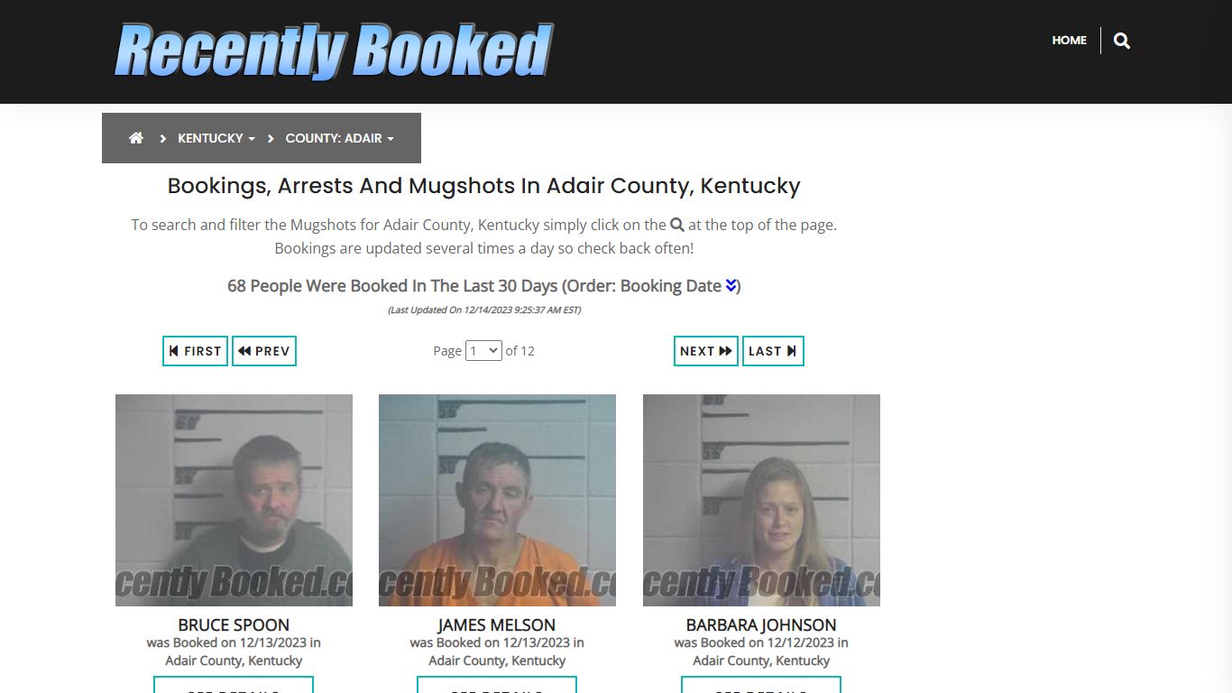 Recent bookings, Arrests, Mugshots in Adair County, Kentucky